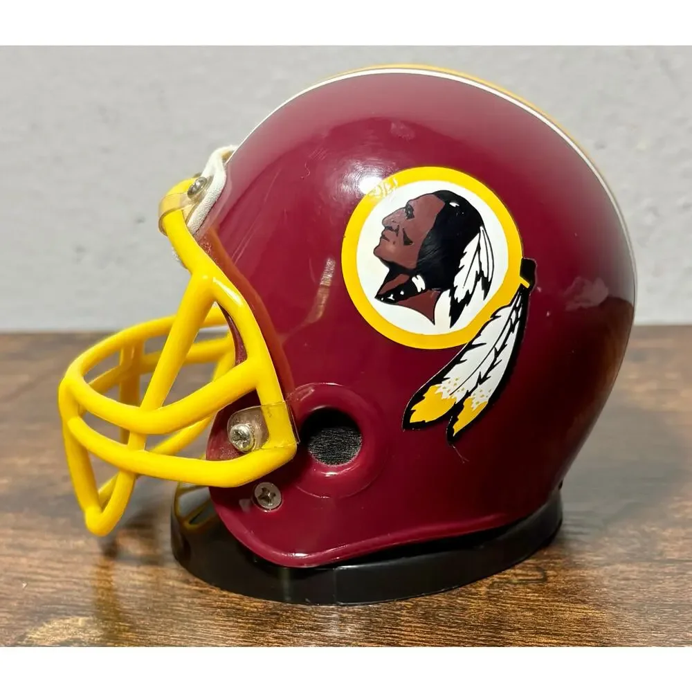 Vintage 80s Washington Redskins Mini Helmet Quartz Digital Alarm Clock Works
